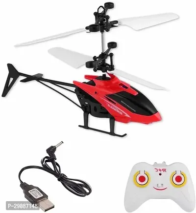 Kid Kraze Kids Plastic Induction Type 2-in-1 Flying Indoor Helicopter with Remote (Red) (Red)-thumb0