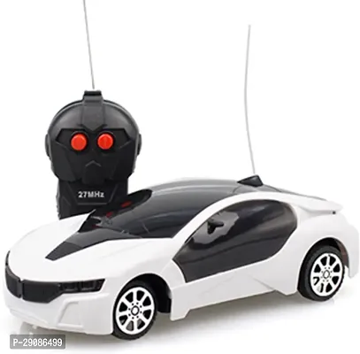Kid Kraze Wireless Remote Control Fast Modern Car With 3D Lights (White)-thumb0