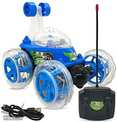 Kid Kraze Rechargeable Remote Control Twisting Stunt Car with 360 Degrees Rotation N69 (Blue)-thumb0