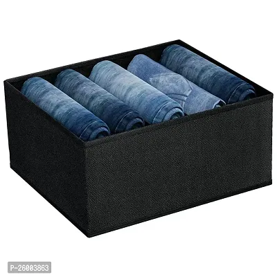Bags Clothes Drawer Organizer , Wardrobe Organizer for Storage Folded Clothes, Jeans, Sweater, Dresses, T-shirts (Black)