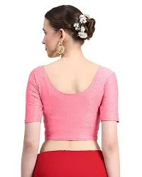 Reliable Pink Cotton Self Pattern Stitched Blouses For Women-thumb1