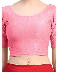 Reliable Pink Cotton Self Pattern Stitched Blouses For Women-thumb2