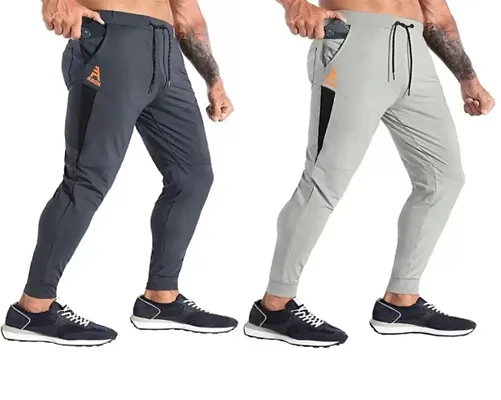 Mens Relaxed Lycra Track Pants  Regular Fit Jogger  Sport Wear Lower  Perfect Gym Pants Stretchable Running Trousers Nightwear and Daily Use  Slim Fit Track Pants with Zipper with Both Size Pockets