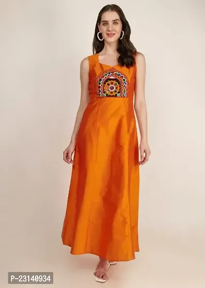 Classic  Silk Maxi Length  Dresses For Women-thumb0