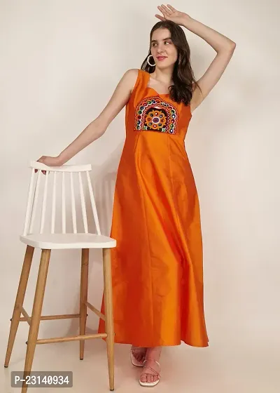 Classic  Silk Maxi Length  Dresses For Women-thumb4