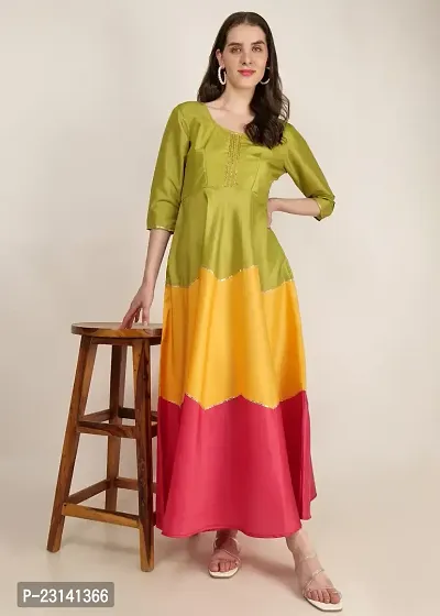 Classic  Silk Maxi Length  Dresses For Women-thumb2