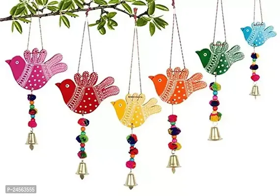 ASM creation Handicraft Colorfully Decorative Bird's Wall Hanging (pack of 6))