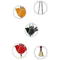 Handmade Hand Emboss Painted Bird Hanging For Garden Balcony Home Office Cafe Decoration Main Door Latkan Festival Decorative Wall Hanging (Pack Of 5)-thumb2