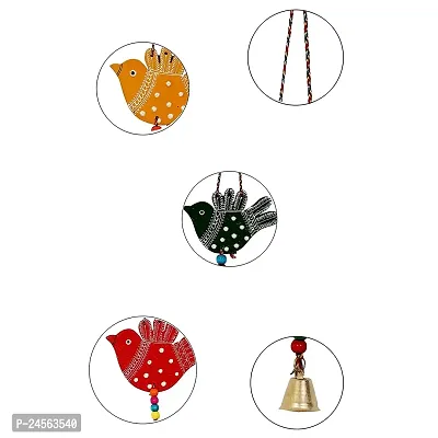 Handmade Hand Emboss Painted Bird Hanging For Garden Balcony Home Office Cafe Decoration Main Door Latkan Festival Decorative Wall Hanging (Pack Of 5)-thumb3