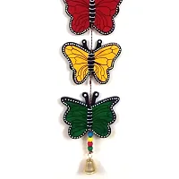 Colorful Butterfly Hanging Handmade Hand-Painted Latkan Garden Decoration Living Room Balcony Indoor Outdoor Wall Decor Show Piece In Wooden 24 Inches-thumb1