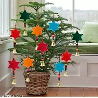 Handicraft multi color star , special Christmas festival , Hanging for Garden Balcony Home Office Decoration Main Door Latkan Festival Decorative Wall Hanging (pack of 10)-thumb1