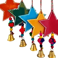 Handicraft multi color star , special Christmas festival , Hanging for Garden Balcony Home Office Decoration Main Door Latkan Festival Decorative Wall Hanging (pack of 10)-thumb2