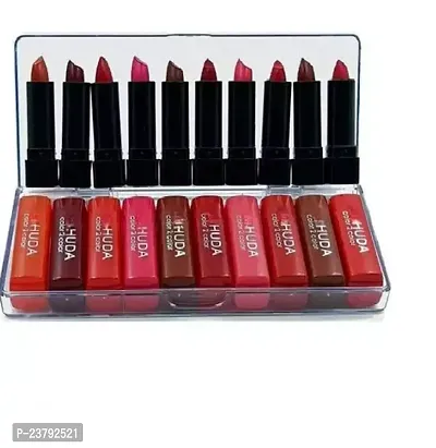 Combo Pack Of 10 Pcs Professional Beauty Color Sensational Pocket Mini Lipsticks Set Long Lasting, Waterproof Matte Finish Lipstick Combo