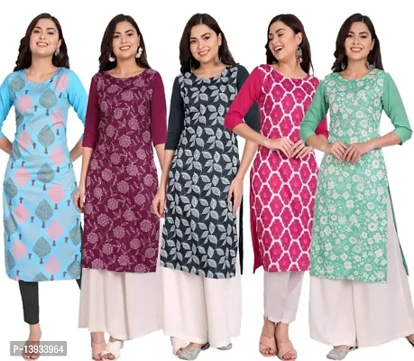 Classic Crepe Printed Kurtis for Women, Pack of 5-thumb0