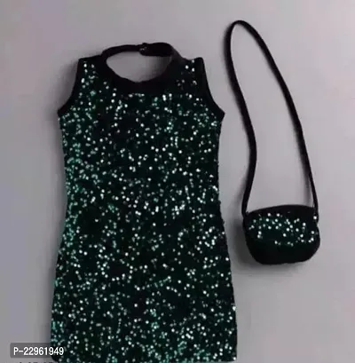 Fabulous Velvet Embellished Dress For Girls