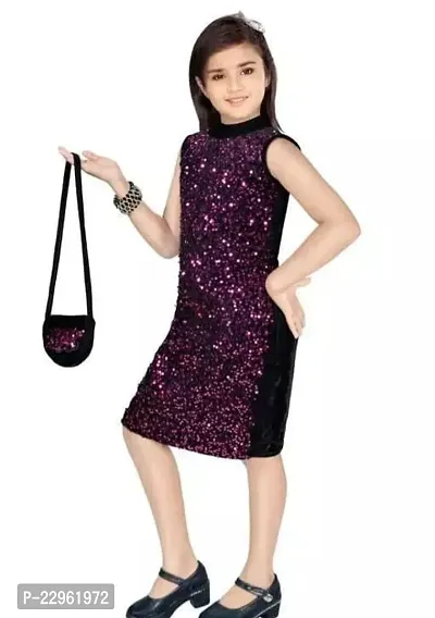 Fabulous Velvet Embellished Dress For Girls-thumb0