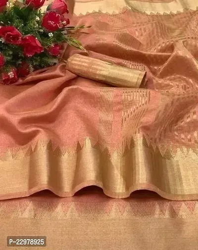 Beautiful Art Silk Self Pattern Women Saree with Blouse piece-thumb0