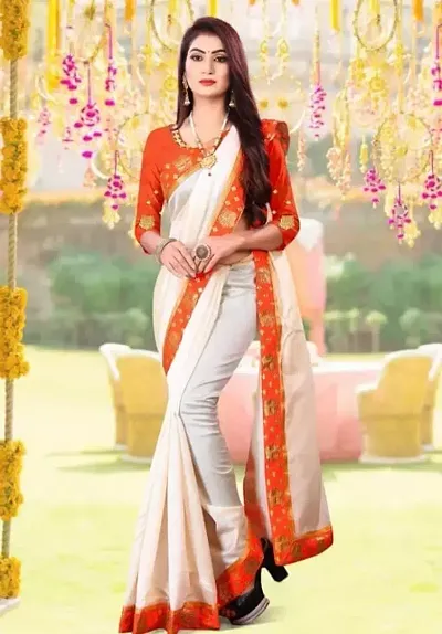 Elegant Chanderi Cotton Saree with Blouse piece 