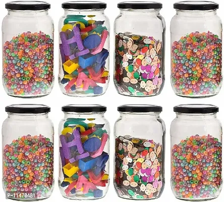 Glass Jar 1Kg With Airtight Lid Pack Of 8