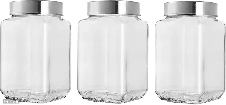 Cubical Kitchen Container Glass Jar Pack Of 3
