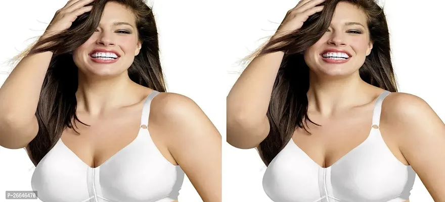 Stylish White Cotton Solid Non Padded Bras For Women