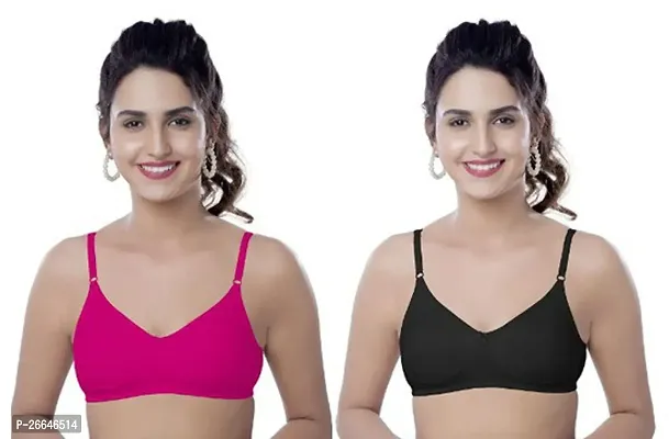 Stylish Multicoloured Cotton Solid Non Padded Bras For Women