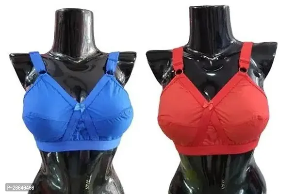 Stylish Multicoloured Cotton Solid Non Padded Bras For Women-thumb0