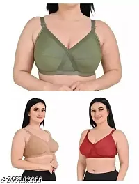 Stylish Multicoloured Cotton Solid Non Padded Bras For Women-thumb1