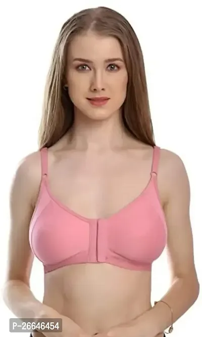 Stylish Pink Cotton Solid Non Padded Bras For Women-thumb4
