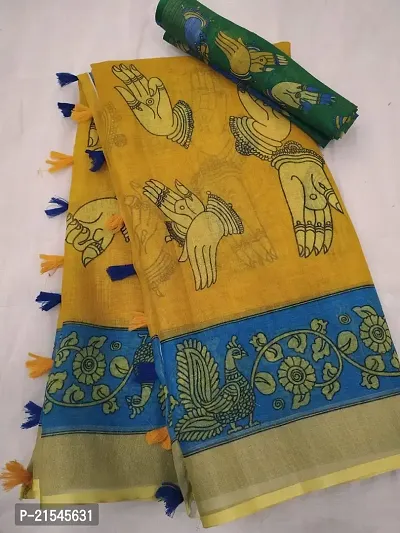 Fancy Cotton Saree with Blouse Piece for Women-thumb0