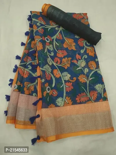 Fancy Cotton Saree with Blouse Piece for Women-thumb0