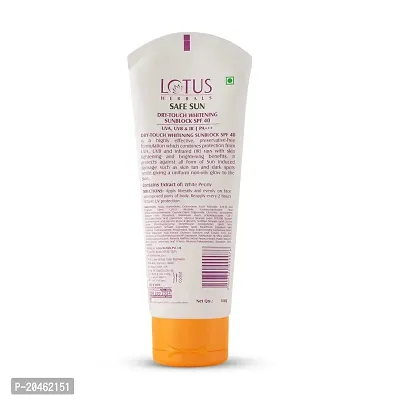 Lotus Herbals Sun Dry Touch Whitening Sunscreen Cream SPF 40 PA+++, UVA, UVB  IR Protection, Skin Brightening, Preservatives Free, No white cast, Non-Oily, 100g-thumb2