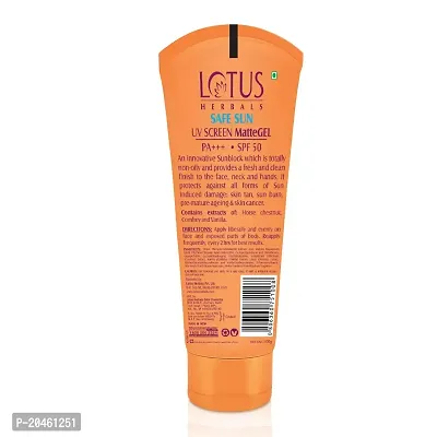 Lotus Herbals Safe Sun Invisible Matte Gel Sunscreen SPF 50 PA+++ , For Men  Women, Non-Greasy, Suitable for Oily Skin, 100g,Orange-thumb2