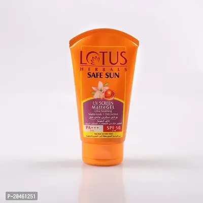 Lotus Herbals Safe Sun Invisible Matte Gel Sunscreen SPF 50 PA+++ , For Men  Women, Non-Greasy, Suitable for Oily Skin, 100g,Orange-thumb0
