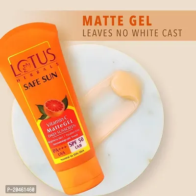 Lotus Herbals Safe Sun Vitamin C Matte Gel Daily Sunscreen | SPF 50 | PA+++ | Paraben Free | Dermatologically Tested | Anti Pollution | Normal/Oily Skin | 100g, Orange-thumb5
