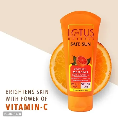 Lotus Herbals Safe Sun Vitamin C Matte Gel Daily Sunscreen | SPF 50 | PA+++ | Paraben Free | Dermatologically Tested | Anti Pollution | Normal/Oily Skin | 100g, Orange-thumb4