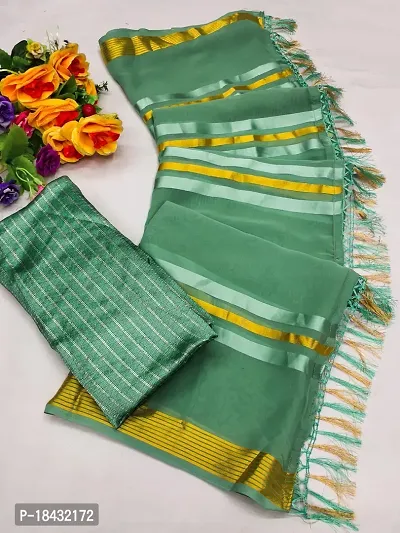 Women Stylish Cotton Silk Saree with Blouse piece