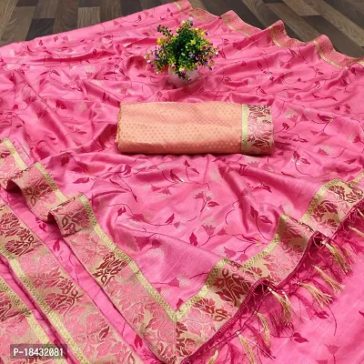 Women Stylish Cotton Silk Saree with Blouse piece