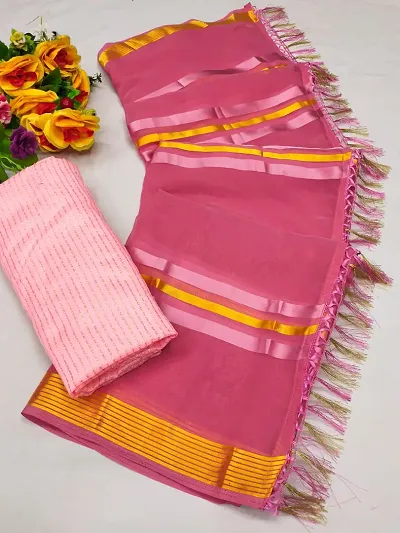 Women Stylish Silk Saree with Blouse piece