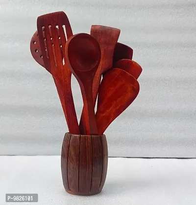 Wooden Spatula Table Spoon Set-thumb0