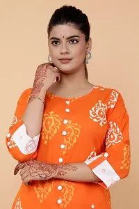 FRONT-SLIT ALINE COTTON BLOCK-PRINTED KURTIS-thumb2