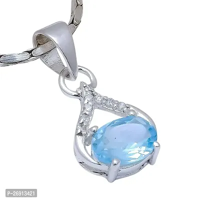 Shimmering Natural Gemstone 925 Sterling Silver Pendant For Women