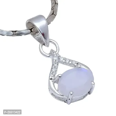 Shimmering Natural Gemstone 925 Sterling Silver Pendant For Women