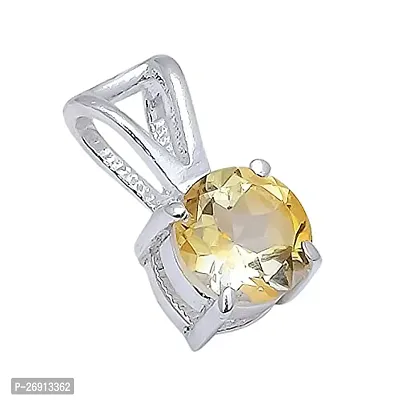 Shimmering Citrine Natural Gemstone 925 Sterling Silver Pendant For Women-thumb0