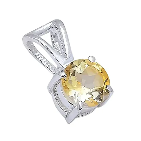 Shimmering Citrine Gemstone 925 Sterling Pendant For Women