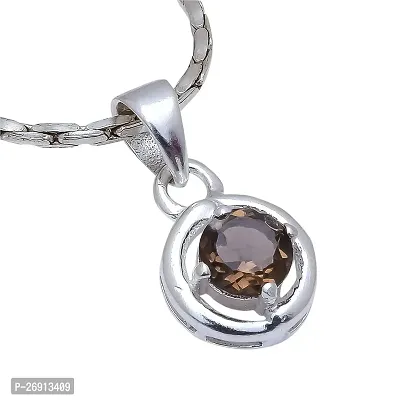 Shimmering Smokey Topaz Natural Gemstone 925 Sterling Silver Pendant For Women-thumb0