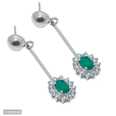 Elegant Green Handmade Metal Earrings For Women