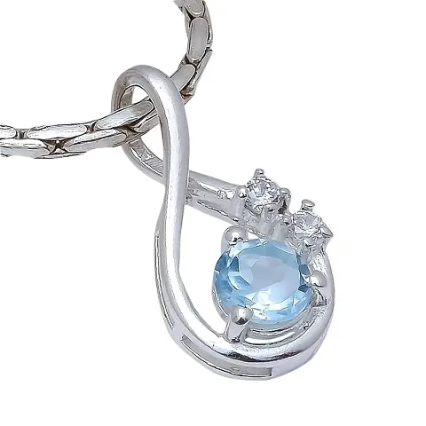 Shimmering Gemstone 925 Sterling Pendant For Women