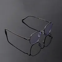 Nitshwet | Hexagonal Blue Cut Computer Glasses Metal Eye Frame | Zero Power, Anti Glare  Blue Ray Cut For Men  Women-thumb3