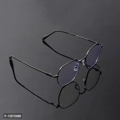 Nitshwet | Hexagonal Blue Cut Computer Glasses Metal Eye Frame | Zero Power, Anti Glare  Blue Ray Cut For Men  Women-thumb4